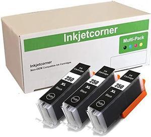 Inkjetcorner Compatible Ink Cartridge Replacement for PGI-250BK PGI 250XL PGBK for use with MX922 MG7520 MG5620 MG5520 MG7120 MG6320 MG6620 (Big Black, 3-Pack)