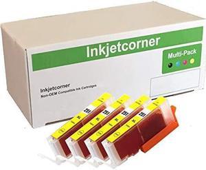 Inkjetcorner 4 Pack Yellow Compatible Ink Cartridge Replacement for CLI-251XL CLI-251Y Pixma MX922 MX722 MG5620 MG5520 MG6620 MG6420 MG5420 MG5522 MG7120 MG7520 iX6820 MG6320