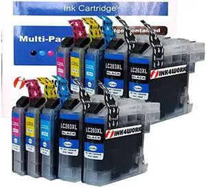 INK4WORK 10 Pack Compatible Ink Cartridge Replacement for Brother LC203 XL LC203XL to use with MFC-J460DW MFC-J480DW MFC-J485DW MFC-J680DW MFC-J880DW MFC-J885DW (4 Black, 2 Cyan, 2 Magenta, 2 Yellow)