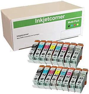 Inkjetcorner Compatible Ink Cartridges Replacement for CLI-42 CLI42 for use with Series Pro-100 (2 Black, 2 Cyan, 2 Magenta, 2 Yellow, 2 Photo Cyan, 2 Photo Magenta, 2 Gray, 2 Light Gray, 16-Pack)