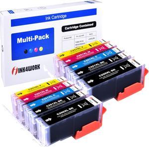 INK4WORK 10 Pack Compatible Ink Cartridge Replacement for Canon PGI250XL PGI 250 XL CLI251XL CLI 251 XL to use with Pixma IP7220 MG5420 MG6320 MX722 MX922