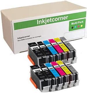 Inkjetcorner Compatible Ink Cartridges Replacement for PGI-250XL CLI-251XL 250XL 251XL for use with iP8720 MG7120 MG7520 MG6320 (12 Pack)