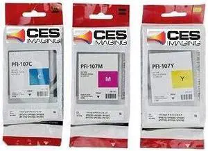 PFI-107C PFI-107M PFI-107Y 3-Pack by CES Imaging