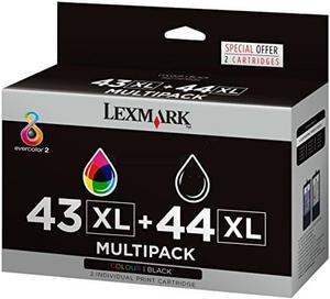 Lexmark No 43XL and No 44XL Ink Cartridge Colour and Black Combo-Pack