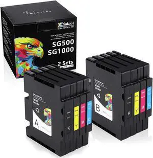 Xcinkjet New Sublimation Ink Cartridge Compatible for Sawgrass Virtuoso SG500 SG1000 Printer (2 Black, 2 Cyan, 2 Magenta, 2 Yellow, 8-Pack)
