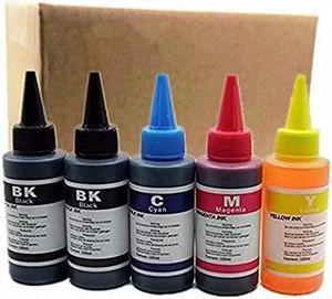 Printer Ink Dye Ink Black/Cyan/Magenta/Yellow Universal Refill Ink Kits Suit for Eposn for Canon  for Brother for Lexmark for Samsung for Dell for Kodak All Inkjet Printer (100ml 1Set 1Black)