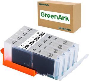 GREENARK Compatible Ink Cartridge Replacement for Canon CLI-251 GY Gray CLI-251GY XL Gray Ink Cartridge Work for Canon PIXMA MG6320 Pixma MG7120 Pixma MG7520 Pixma IP8720 Printers, 4 Pack 251XL GY