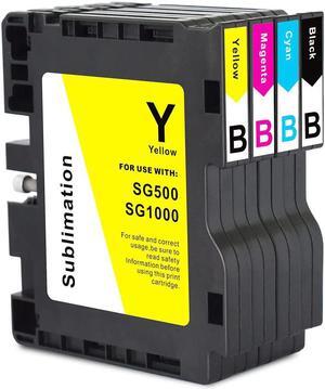 Primer Ink SG500 SG1000 Sublimation Ink Cartridge Compatible for Sawgrass Virtuoso SG500 SG1000 Printer (1*Black, 1*Cyan,1*Magenta, 1*Yellow 4-Pack) B Series