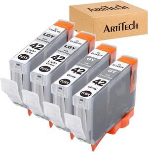 ARTITECH CLI-42 Pixma Pro-100 Ink Replacement for Canon CLI42 GY CLI-42 LGY Compatible Ink Cartridge Use for Pixma Pro-100 Pro-100s Printers 4 Value Pack (2 Gray, 2 Light Gray)