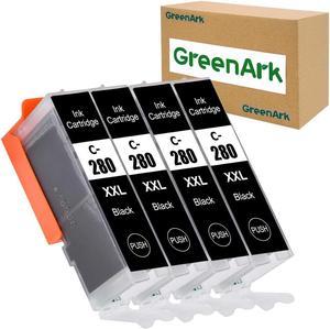 GreenArk Replacement for Canon PGI-280 PGI-280XXL BK Black Compatible Ink cartridges Ink Tank Works for PIXMA TR7520 TR8520 TS9120 TS6120 TS6220 TS8120 TS8220 TS9520 TS9521C Printers, 4 Pack PGI-280