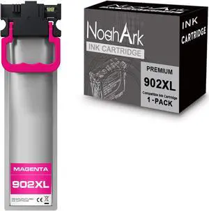NoahArk 1 Pack T902XL Remanufacture Ink Cartridges Replacement for Epson 902 XL 902XL for Workforce WF-C5210 WF-C5290 WF-C5710 WF-C5790 Printer (1 Magenta)
