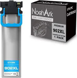 NoahArk 1 Pack T902XL Remanufacture Ink Cartridges Replacement for Epson 902 XL 902XL for Workforce WF-C5210 WF-C5290 WF-C5710 WF-C5790 Printer (1 Cyan)