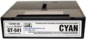 Brother GT-541 / GT-782 250ml DTG Ink Cartridges, Cyan