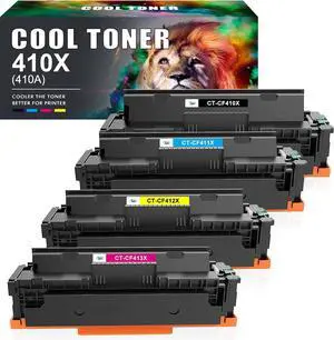 Cool Toner 4PK Compatible for HP 410X 410A CF410X CF410A M477FDW Toner Cartridge for HP Laserjet Pro MFP M477fdw M477fnw M477fdn Pro M452dn M452dw M452nw Toner Ink Printer - Black Cyan Yellow Magenta