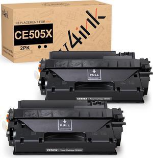 v4ink 2PK Compatible Toner Cartridge Replacement for HP 05X CE505X Toner Black Ink High Yield for use in HP P2055dn P2055 P2055D P2055X HP Pro 400 M401n M401dne M401dw MFP M425dn Printer