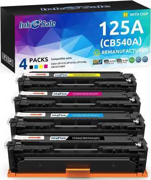INK E-SALE Remanufactured Toner Cartridge Replacement for HP 125A CB540A CB541A CB542A CB543A Canon 116 Toner 4 packs Set for HP LaserJet CP1215 CP1518ni CP1515n CM1312nfi CM1312 MFP Printer