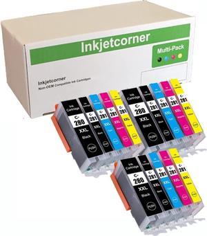 Inkjetcorner Compatible Ink Cartridges Replacement for PGI-280XXL CLI-281XXL PGI 280 XXL CLI 281 for use with TR8620 TR8622 TS6320 TR8520 TS6120 TS6220 TR7520 TS9520 TS702 (15-Pack)