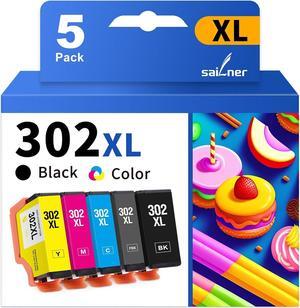 SAILNER 302 Ink Cartridge Remanufactured Ink Cartridge Replacement  302XL Ink Combo Pack 302 XL T302XL use with Expression Premium XP6100 XP-6100 XP6000 Printer 5 Pack 302XL