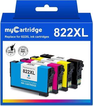 myCartridge Remanufactured Ink Cartridge Replacement  822XL 822 XL T822XL Fit for Workforce Pro WF-4830 WF-3820 WF-4834 WF-4820 Printer (Black, Cyan, Yellow, Magenta, 4-Pack)