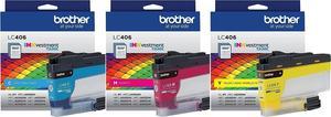 Brother LC406CS, LC406MS, LC406YS 3-Color Ink Cartridge Set, LC406