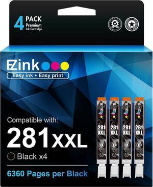 E-Z Ink (TM) Compatible Ink Cartridge Replacement for Canon 281 281XXL CLI-281XXL CLI-281 XXL Compatible with PIXMA TR7520 TR8520 TS6120 TS6220 TS6320 TS8120 TS9120 TS9521C TS702 Printer (4 Black)