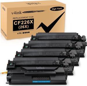 v4ink 4PK Compatible 26X Toner Cartridge Replacement for 26X CF226X 26A CF226A Toner High Yield Black Ink for Pro M402n M402dn M402dne M402dw MFP M426fdw M426fdn M426dw M402 M426 Printer New Version