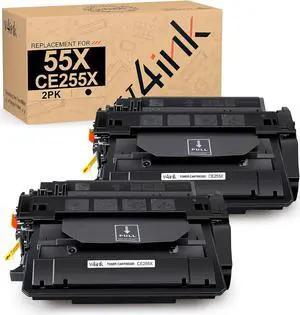 v4ink Compatible CE255X Toner Cartridge Replacement  55X CE255X 55A CE255A Toner High Yield Ink  P3015 P3015d P3015dn P3015n P3015x M521dn M521dw M525c M525dn M525f Printer 2PK