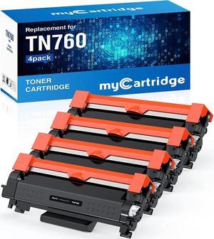 TN760 Toner Cartridge Black MYCARTRIDGE Compatible Repalcement for Brother TN760 TN 760 TN730 Toner Cartridge High Yield for MFC-L2710DW MFC-L2750DW HL-L2370DW HL-L2395DW DCP-L2550DW Printer 4 Pack