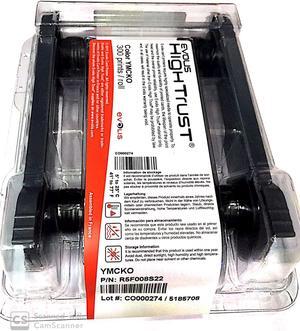 Evolis R5F008AAA Consumables, YMCKO Color Ribbon, Primacy Compatible, 300 Prints, 1 Roll