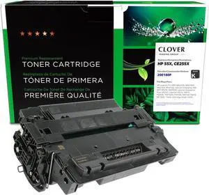Clover Remanufactured Toner Cartridge Replacement  CE255X (HP 55X) | Black | High Yield