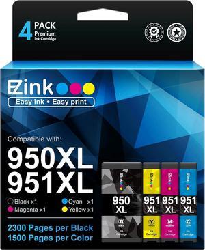 E-Z Ink (TM) Compatible Ink Cartridge Replacement  950XL 951XL 950 XL 951 XL to use with OfficeJet Pro 8100 8610 8600 8615 8620 8625 276dw 251dw(1 Black, 1 Cyan, 1 Magenta, 1 Yellow, 4 Pack