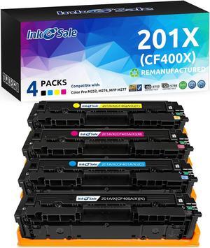 INK E-SALE Remanufactured Replacement for CF400X CF401X CF402X CF403X 201X CF400A Toner Cartridge for use with HP Color Pro MFP M277dw M252dw MFP M277n M252n Printer 4 Pack