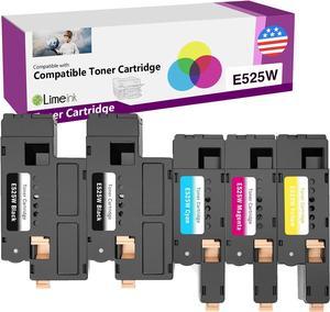 Limeink Compatible Toner Cartridge Replacement for Dell E525W Toner Cartridges, for Dell E525w E525 H3M8P MFP Toner Printer (2 Black, 1 Cyan, 1 Magenta, 1 Yellow)