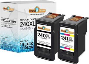 Houseoftoners Remanufactured Ink Cartridge Replacement for Canon PG-240XL CL-241XL 240 XL 241 XL for PIXMA MG2120 MG3220 MG3222 MG3520 MG3620 MX432 MX452 MX472 MX532 TS5120 (1 Black 1 Color, 2PK)