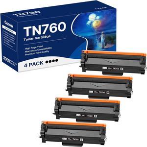 GOTOBY Compatible Toner Cartridge Replacement for Brother TN760 TN-760 TN730 High Yield Work with DCP-L2550DW HL-L2395DW HL-L2390DW HL-L2350DW HL-L2370DW MFC-L2750DW MFC-L2710DW (Black, 4-Pack)