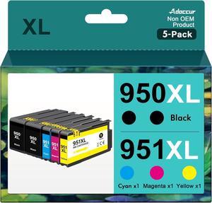 950XL 951XL Combo Pack Compatible Replacment  OfficeJet Pro 8600 8610 8620 8100 8630 8660 8640 8615 76DW 251DW (2 Black, 1 Cyan, 1 Magenta, 1 Yellow, 5 Pack)