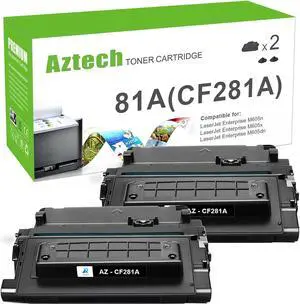 Ennovor Aztech Compatible Toner Cartridge Replacement for HP 81A CF281A for Enterprise MFP M604 M604n M604dn M605 M605n M606 M630 Printer (Black, 2-Packs)