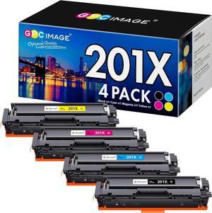 GPC Image Compatible Toner Cartridge Replacement  201X CF400X 201A CF401X CF402X CF403X CF400A Compatible with Laserjet Pro MFP M277dw Toner M252dw M277n M252n MFP M277c6 Printer Tray(4-Pack)