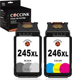 COCCINK 245XL 246XL Remanufactured Ink Cartridge Replacement for Canon PG-245 CL-246 PG-243 CL-244 XL Compatible to Pixma MX490 MX492 MG2522 MG2922 MG2420 TR4520 TS3122 Printer (1 Black 1 Tri-Color)