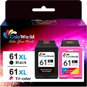 ColoWorld Remanufactured Ink Cartridges Replacement for HP 61XL 61 XL Combo Pack for Envy 4500 4502 5534 5535 DeskJet 2512 2542 2540 2544 3000 3050a OfficeJet 4630 4632 Printer 1 Black 1 Color ColoWorld Remanufactured Ink Cartridges Replacement for HP 61XL 61 XL Combo Pack for Envy 4500 4502 5534 5535 DeskJet 2512 2542 2540 2544 3000 3050a OfficeJet 4630 4632 Printer 1 Black 1 Color