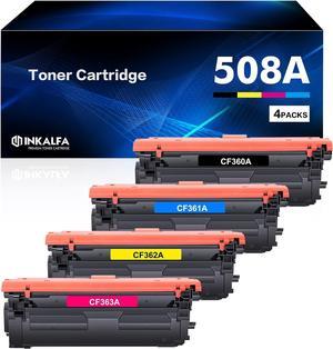 508A Toner Cartridge 4-Pack Replacement for HP 508A CF360A CF361A CF362A CF363A 508X CF360X 508 for HP Color Laserjet Enterprise M553 M553n M552 MFP M577 Series Printer Ink (Black Cyan Magenta Yellow)