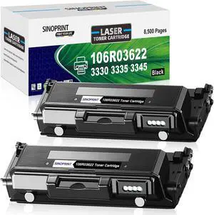 Ennovor 3330 Toner Cartridge Replacement for Xerox 3330 3335 3345 WorkCentre 3335/DNI 3345/DNI 106R03620 106R03622 106R03624 Phaser 3330/DNI Large Capacity 8,500 Pages (Black, 2-Pack)