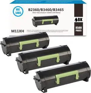 Ennovor Compatible M11XH B2360 Toner Cartridge Replacement for Dell B2360dn Toner Cartridge for Dell B2360 B3460 B3465 B2360d B2360dn B3460dn B3465dn B3465dnf 2360d 3460dn(Black,3 Packs,8500 Pages)