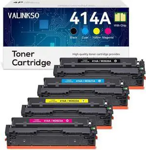 Ennovor 414A Toner Cartridges 4 Pack (with Chip) Compatible Replacement for HP 414A 414X W2020A W2020X Work for HP Color Pro MFP M479fdw M479fdn M454dw M454dn M479 M454 Printer Ink 414A 414X