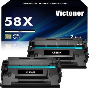 58X CF258X Toner Cartridge Black 2 Packs (with Chip) Compatible Replacement for HP CF258X 58X 58A CF258A for HP MFP M428fdw M428fdn M428dw M404 M428 Pro M404n M404dn M404dw M406 Printer Ink