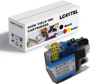 Ink Cartridge for Brother LC417XL High Yield,CompatibleJ7010CDW J5800CDW J7500CDW J7600CDW Printer Page Yield Up to 6000 Pages Black,5000 Pages Color Cyan