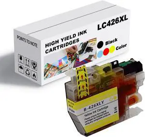 Ink Cartridge for Brother LC426XLBK LC426XLC LC426XLM LC426XLY High Yield,6000 Pages Black,5000 Pages Color Compatible J4335DW J4340DW J4535DW J4540DW Printer Yellow
