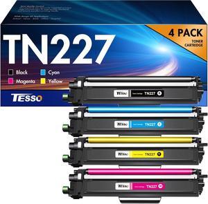 TN227 High Yield Toner Cartridge 4 Pack Compatible for TN-227BK/C/M/Y High Yield Brother TN-227 TN223 to Work with Brother HL-L3270CDW HL-L3290CDW MFC-L3770CDW, TN227BK/C/M/Y high Yield