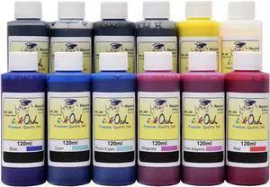 InkOwl Refill Kit Replacement for Canon PRO-1100 Printers (12x120ml) - USA-Made Pigment Ink