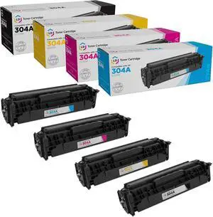 LD Products Remanufactured Toner Cartridge Replacement for HP 304A (4-Pack, CC530A Black, CC531A Cyan, CC533A Magenta, CC532A Yellow) for use in Color Laserjet CM2320n, CM2320nf, CP2025dn, CP2025n,
